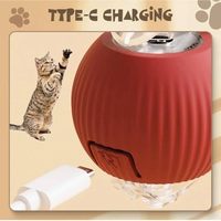 Jouet interactif pour chat Pawfect Bedding Company, balle de chasse en plastique, LED rechargeable USB, bleu P02