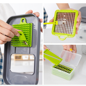 Gran oferta, cortador de verduras Manual 16 en 1, nueva picadora de cebolla y zanahoria de silicona con espátula para picadora de alimentos de cocina - Product Image 2