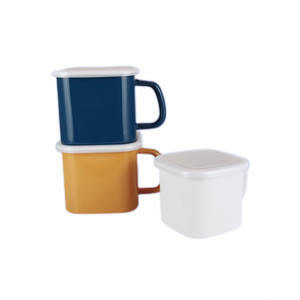 Beyaz serisi emaye kare gıda kapları kolu ve emaye kapak 1.2L 1.45L 2.65L - Product Image 5