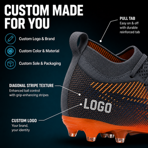 Chaussures <span class=keywords><strong>de</strong></span> <span class=keywords><strong>football</strong></span> professionnelles unisexes pour l'entraînement, crampons personnalisés en gros, tige en PVC, semelle intermédiaire en caoutchouc, printemps/automne - Product Image 2