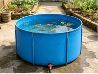 Bassin à poissons rond robuste en toile avec structure en acier inoxydable et bâche en PVC anti-âge pour l'élevage de poissons Biofloc et la reproduction de koïs