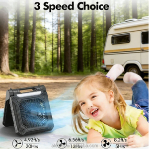 ALECTER APH-F05 Ventilador Solar Portátil de Emergencia y Supervivencia con Linterna LED, Alimentado por Batería, 90° Ajustable, 3 Velocidades, Temporizador, 20 Horas de Refrigeración - Product Image 4