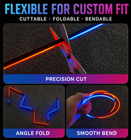 Kit d'éclairage ambiant universel pour voiture, LED acrylique RGB 18 en 1, contrôle par application, synchronisation musicale, logo personnalisé, directement de l'usine