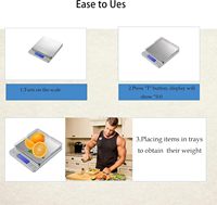 Balance numérique de précision pour cuisine et aliments, format de poche, 1kg, 2kg, 3kg, 5kg, 0.1g, 0.01g