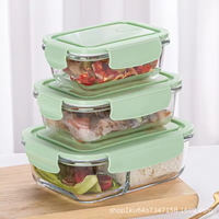Boîte de conservation alimentaire rectangulaire en verre borosilicate avec couvercle ventilé, chauffable, pour la cuisine