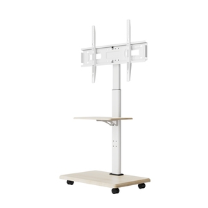 Supporti <span class=keywords><strong>TV</strong></span> Mobili <span class=keywords><strong>per</strong></span> Schermi da 26-65 Pollici, Carrello <span class=keywords><strong>TV</strong></span> in Acciaio dal Design <span class=keywords><strong>Moderno</strong></span> con Ripiano in Legno - Product Image 4