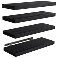 Lot de 4 Étagères Flottantes Murales en Bois Style Campagne pour Salle de Bain, Salon, Bureau, Rangement et Tri à Domicile