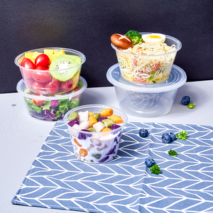 Una volta uso PP Microwavable chiaro scatola rotonda contenitore cibo ciotola di imballaggio per zuppa di Noodle Snack insalata Bento riso con coperchio - Product Image 3