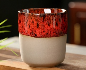 Tasses à thé japonaises en céramique, effet fournier, glaçure florale créative, tasses maîtresses vintage en poterie rustique, tasses individuelles en gros - Product Image 5