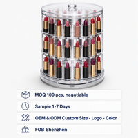 Organisateur de rouges à lèvres en acrylique Calic, boîte transparente rotative à 48 compartiments, support tour pour cosmétiques, taille personnalisée, vente en gros OEM