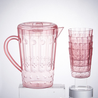 Carafe d'été en plastique pour eau froide et jus congelé avec 4 tasses