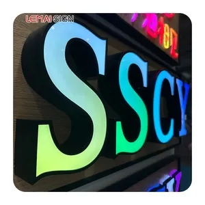 2024 Plastic RGB color neon letters led indoor outdoor sign led letters