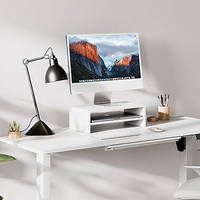 Support d'écran d'ordinateur en bois avec rangement pour bureau