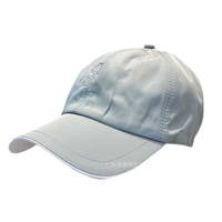 Casquette de baseball de sport d'extérieur personnalisée de luxe style Lora brodée à 6 panneaux non structurée avec bord incurvé et passepoil blanc, vente en gros