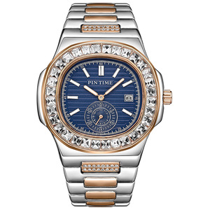 Montre de luxe Hip Hop en quartz étanche entièrement sertie de diamants en gros, Reloj pour hommes, Relojes Masculinos, Montre Homme, montre personnalisée pour hommes - Product Image 4