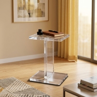 Table d'appoint carrée en acrylique transparent moderne sur mesure, table d'appoint en acrylique épais et robuste, petite table basse pour le salon, décoration de la maison