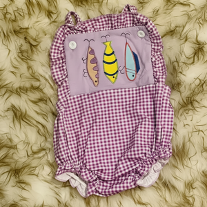 Preventa de Mameluco de Algodón Orgánico con Diseño de Pesca y Cierre de Cremallera para Bebés Niñas, Moda Primavera, SIN Pedido Mínimo - Product Image 1