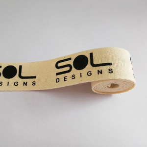 Fabrika doğrudan satış özel logo pamuk DIY dokuma bant 1 inç doğal renk toptan 25mm balıksırtı pamuk şerit baskılı - Product Image 3