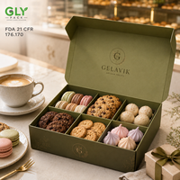 Boîte à macarons en kraft de qualité alimentaire personnalisée en gros, pliable, gaufrée, pour emballage cadeau, biscuits, bonbons, pâtisseries et desserts