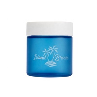 3oz 3.5g tutup plastik Transfer air bambu aluminium biru buram sisi lurus tahan anak tutup penyimpanan bunga kaca