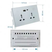 Enchufe de Pared WiFi Tuya 16A, Universal con USB y Tipo-C, Enchufe US/EU/UK, de Vidrio y Plástico Industrial, 2 Tomas de Corriente Alterna