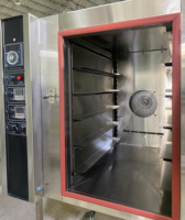 Nouveau four à convection à gaz commercial à air chaud, 5 plateaux, en acier inoxydable, four de cuisson avec contrôle de la température et porte en verre pour
