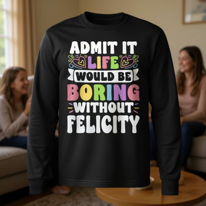 T-shirt à manches longues avec nom personnalisé Felicity, cadeau familial avec prénom personnalisé - Product Image 3