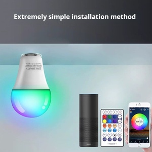 Alexa Google trợ lý tương thích thông minh LED <span class=keywords><strong>RGB</strong></span> màu bóng đèn ánh sáng E27 với điều khiển từ xa đa màu đèn E27 - Product Image 6