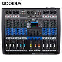 Mezclador de Audio Profesional de 12 Canales con 100 DSP / RGB / BT 5.0 / Reproducción USB / 7 EQ / Alimentación Phantom de 48V para Grabación en Estudio