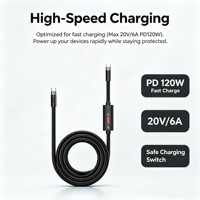 Cable de Carga Seguro USB-C de 120W con Bloqueo de Datos, Personalización de Fábrica, Protección de Seguridad de Datos, Cable de Carga Rápida USB-C