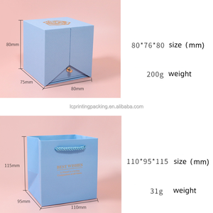 Caja de papel abierta de doble cara de lujo para conjunto de joyería elegante flor de Rosa eterna revestimiento UV y caja de grabado para collar de anillo - Product Image 3
