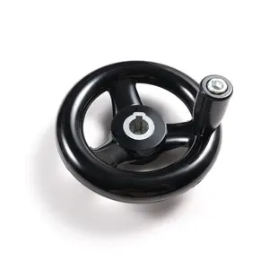 Custom Strengthened Nylon Bakelite Plastic Solid 3 Spoked Lathe Handwheel With Revolving Handle