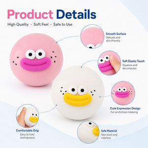 Factory Direct Cartoon Face Cute Squishy Toy Slow Rising <b>Fidget</b> Squeeze Ball Unisex 14 Years & up for Bulk Orders Wholesale - Product Image 6