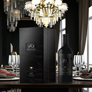 Rượu vang sang trọng tùy chỉnh cho chai rượu sâm banh được đóng gói trong hộp các tông màu đen với miếng dán nổi bao bì thanh lịch - Product Image 5