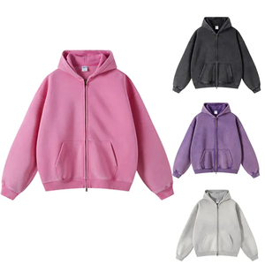Vente en gros de sweat à <span class=keywords><strong>capuche</strong></span> surdimensionné zippé en coton lourd vintage avec logo personnalisé pour hommes <span class=keywords><strong>pull</strong></span> à <span class=keywords><strong>capuche</strong></span> d'hiver taille XL - Product Image 1