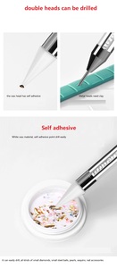 Stylo applicateur de cire et de strass à double tête avec manche en acrylique, marque privée, pour la décoration d'ongles - Product Image 5