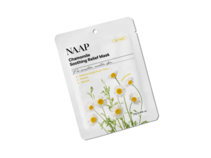 Masque en tissu apaisant à la camomille NAAP pour femmes, origine Corée, soin des peaux irritées et rouges - Product Image 2