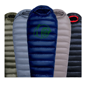 Sac de couchage mummy en nylon épissable, duvet de canard et d'oie, imperméable, coupe-vent, ultraléger et compressible pour le camping et la randonnée en extérieur - Product Image 4