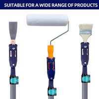 Perche d'extension réglable en aluminium robuste pour rouleau de peinture PP, avec système de verrouillage antidérapant, idéale pour les coins de mur (OEM)