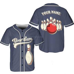 Camiseta de equipo de béisbol y bolos personalizable Nombre personalizado y uniforme de equipo para fanáticos Camiseta de béisbol elegante - Product Image 3
