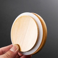 Tapa abatible de tapa superior de bambú o madera, tapa de tarro de Mason con agujeros de paja, hecho a medida, suministro directo de fábrica