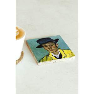 แผ่นรองแก้วลายวินเซนต์ แวนโก๊ะ รุ่น Single Stone ขนาด 76 มม. รูปทรงสี่เหลี่ยม สำหรับธุรกิจ ของขวัญ หรือของแจก - Product Image 2