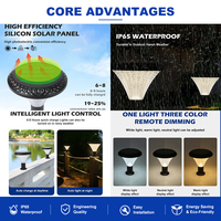 Vente directe d'usine de lampes de jardin en ABS, étanches IP65, 30 watts, lampes solaires de jardin à LED noires