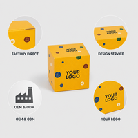 Boîte cadeau carrée jaune à pois, impression personnalisée, écologique, qualité alimentaire, service de conception, chocolat, biscuits, montres, bougies, OEM