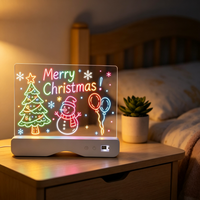 Lampe de nuit LED en acrylique, tableau de dessin 3D, lampe à illusion, RGB 16 couleurs, télécommande tactile, USB, lampe de chevet, lampe de bureau, décoration