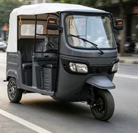 Tuk Tuk Eléctrico Semiabierto para Pasajeros, Control de Modo Dual, Triciclo Multipasajeros para Transporte Público Urbano y Turismo