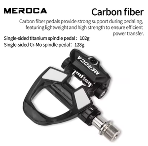 Pedales de carbono MEROCA con 3 rodamientos para bicicleta de carretera, pedales sin clip de fibra de carbono con placa de bloqueo ultraligeros para sistema <span class=keywords><strong>Shimano</strong></span> <span class=keywords><strong>SPD</strong></span> - Product Image 3