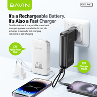 BAVIN Vente en gros Powerbank PC032 Pro Y 22.5w 10000mah Plug Eu Us Li-Polymer Battery Power Bank Avec I Phone Type Cable