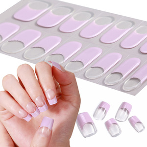 Pháp phong cách Gel Nail Stickers không có đèn cần thiết không thấm nước Nail Polish Strips qua biên giới Nail Art Stickers dễ dàng áp dụng bán buôn - Product Image 4