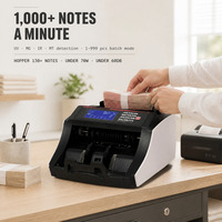 Compteur de billets automatique haute vitesse 03E, 1000 pièces/min, détection de contrefaçon UV MG IR MT, machine de comptage d'argent pour banque